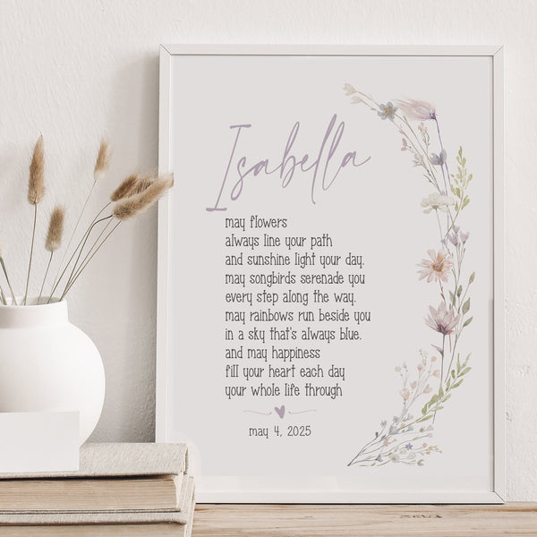 First Holy Communion Gifts For A Girl | Blossom Blessing Print | Ollie + Hank