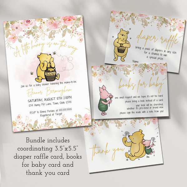 Winnie The Pooh Invitations Baby Shower | A Little Honey Is On The Way | Ollie + Hank