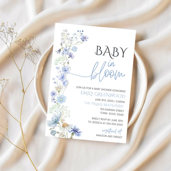 Baby In Bloom | Floral Baby Shower Invitation | Ollie + Hank