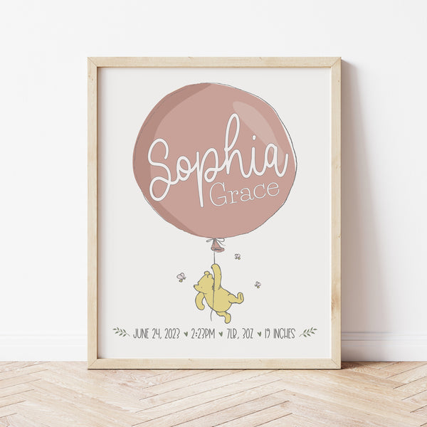 Winnie The Pooh Wall Art | Baby Name Wall Art | Ollie + Hank