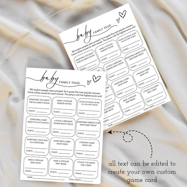 Baby Shower Game Trivia | Baby Shower Family Feud | Ollie + Hank