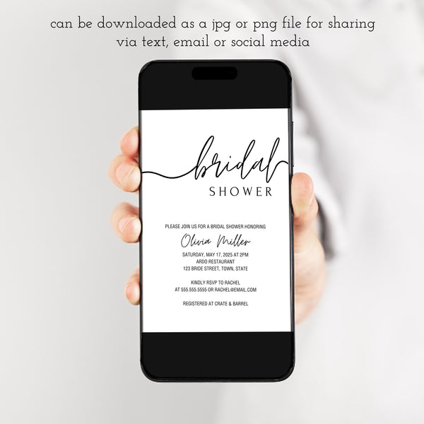 Bridal Shower Invitation | Black And White Bridal Shower | Ollie + Hank