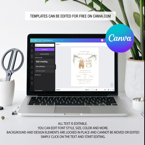 Gender Reveal Invitation | Boho Baby Shower Invitation | Ollie + Hank