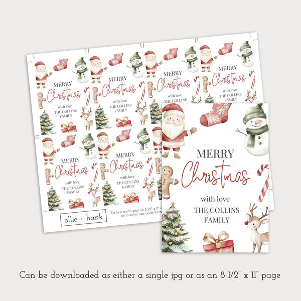 Merry Christmas Tag | Christmas Gift Tags Printable | Ollie + Hank