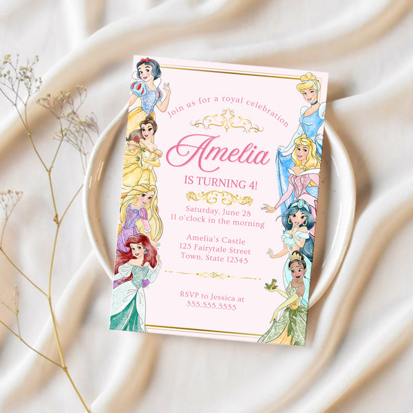Disney Princess Birthday Invitations | Princess Birthday Invitations | Ollie + Hank