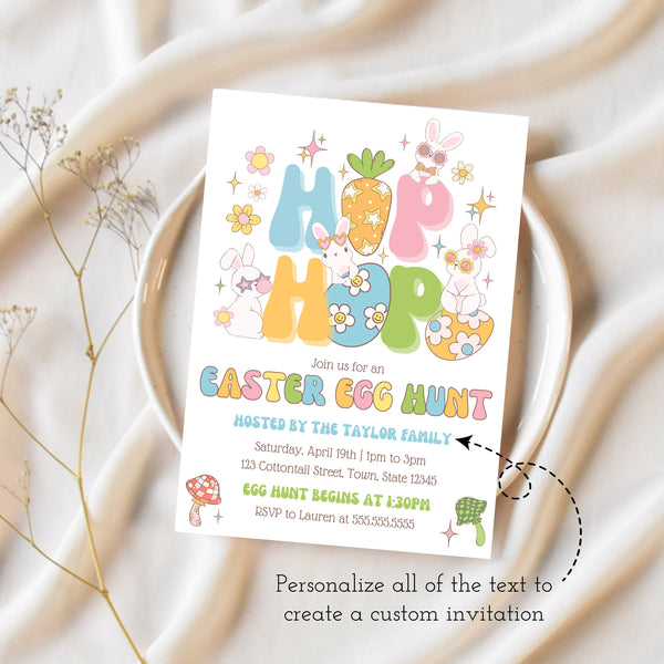 Easter Egg Hunt Invitation | Easter Invitation Template | Ollie + Hank