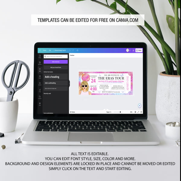 Taylor Swift Birthday Invitation | Eras Tour Party | Editable | Printable | Ollie + Hank
