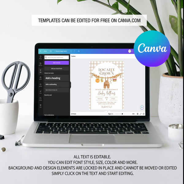 Locally Grown Baby Shower | Fall Farmers Market Baby Shower Invitation | Ollie + Hank