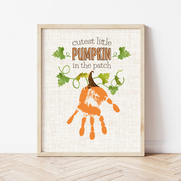 Preschool Pumpkin Art Activities | Cutest Pumpkin In The Patch Handprint Craft | Ollie + Hank
