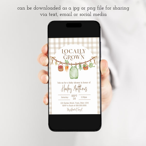 Locally Grown Baby Shower | Farmers Market Baby Shower Invitation | Ollie + Hank