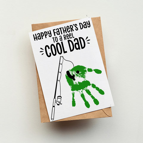 Fathers Day Card Fishing | Handprint Fathers Day Card | Ollie + Hank