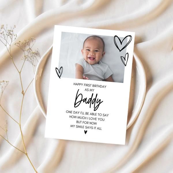 First Birthday As A Dad Card | First Birthday As My Daddy | Ollie + Hank