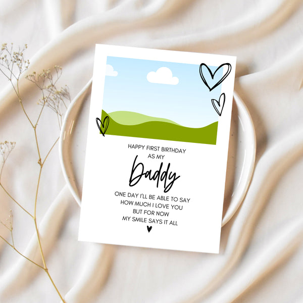 First Birthday As A Dad Card | First Birthday As My Daddy | Ollie + Hank