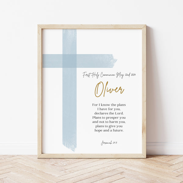 First Communion Gift For Boy | Personalized Cross Baptism | Ollie + Hank