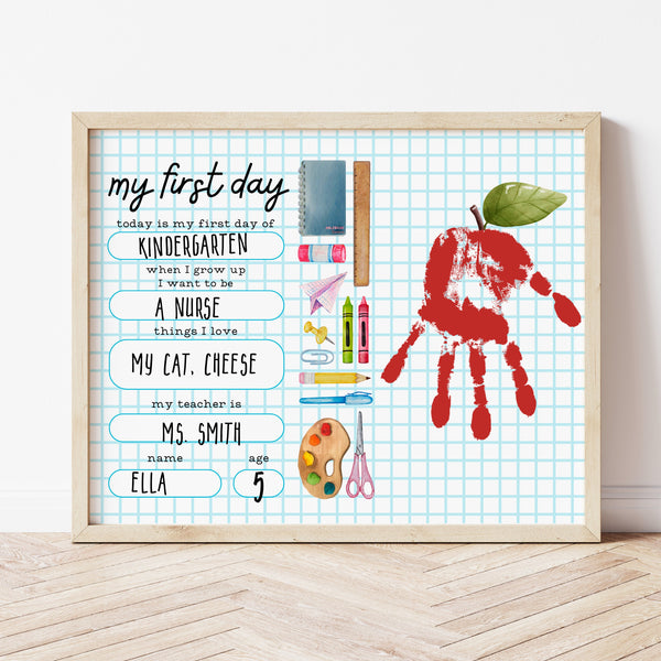 First Day Of School Activities Kindergarten | Apple Handprint Craft | Ollie + Hank