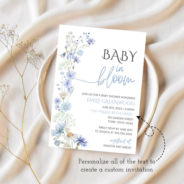 Baby In Bloom | Floral Baby Shower Invitation | Ollie + Hank