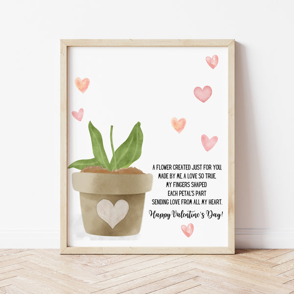Valentine Handprint Poem | Flower Handprint Craft | Ollie + Hank