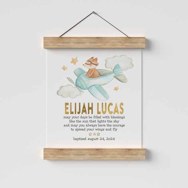 Baptism Gift For Godson | Fox Blessing Print