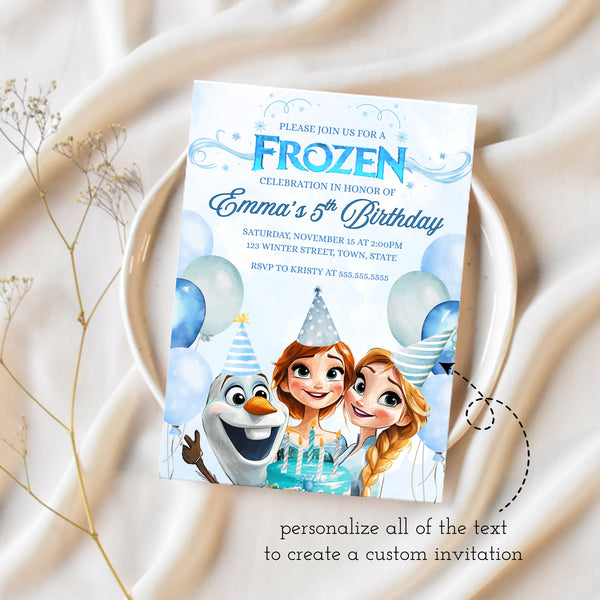 Frozen Birthday Party Invitation | Frozen Birthday Invitation | Ollie + Hank