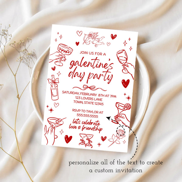 Galentines Day Party | Galentines Day Invitation | Ollie + Hank