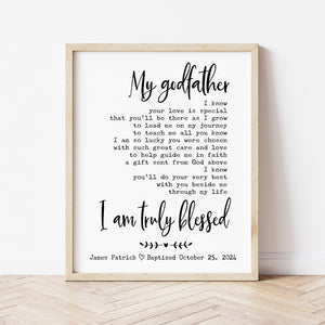 Godfather Baptism Gift | Godfather Poem | Ollie + Hank
