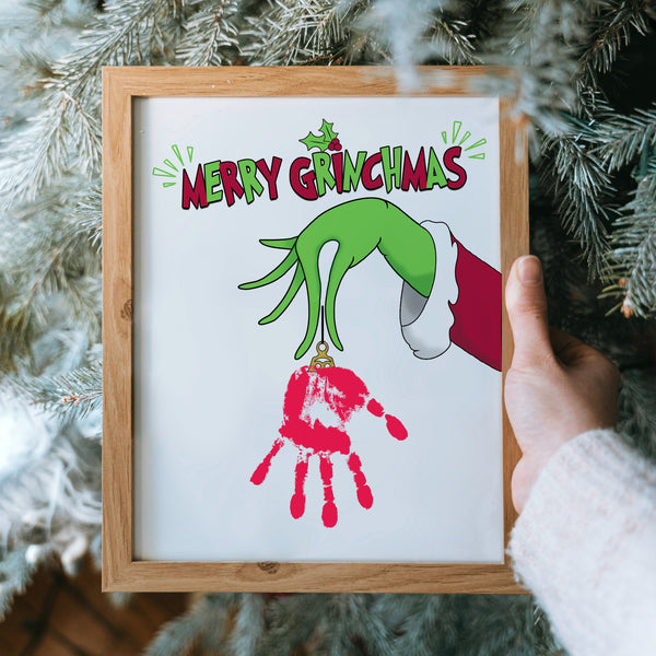 Grinch Craft | Grinch Handprint Art | Ollie + Hank