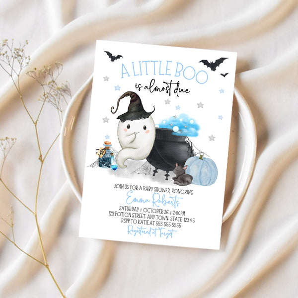 Halloween Baby Shower Invites | A Little Boo Is Almost Due | Ollie + Hank