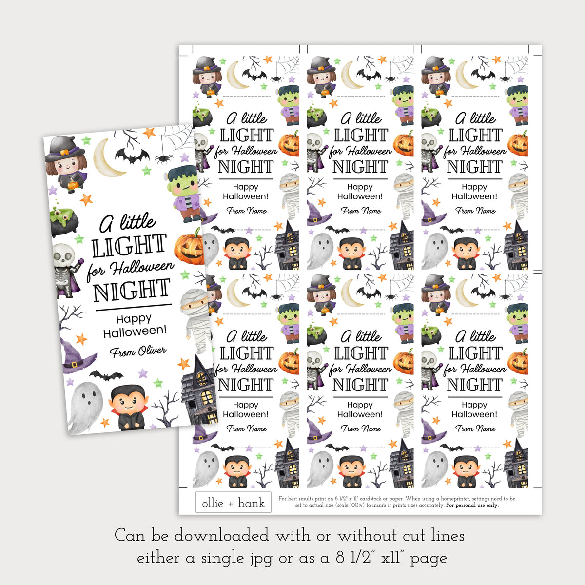 halloween-gift-tags-printable-halloween-glow-stick-tags-ollie-hank for A Little Light For Halloween Night Free Printable Halloween Gift Tags Printable | Halloween Glow Stick Tags | Ollie + Hank for A Little Light For Halloween Night Free Printable