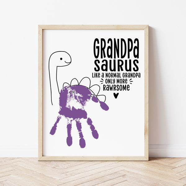 Handprint Art For Grandpa | Grandpasaurus | Ollie + Hank