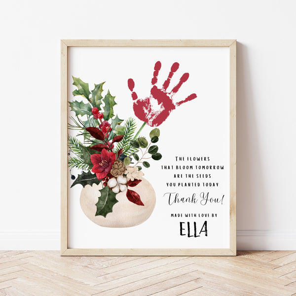 Handprint Art For Teacher | Flower Handprint Art | Ollie +Hank