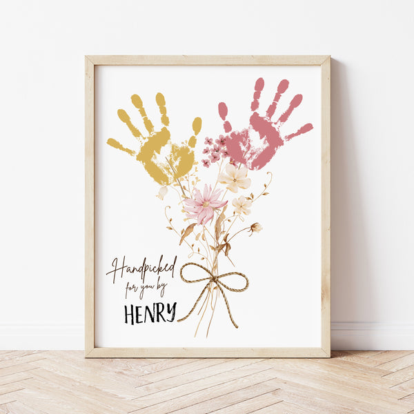 Handprint Flower Craft | Mothers Day Handprint Flower | Ollie + Hank