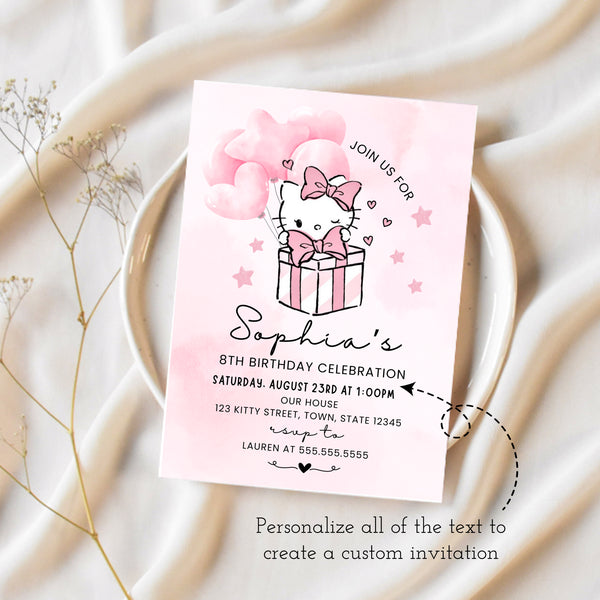 Hello Kitty Birthday Invitation | Hello Kitty Invitation Template |  Ollie + Hank