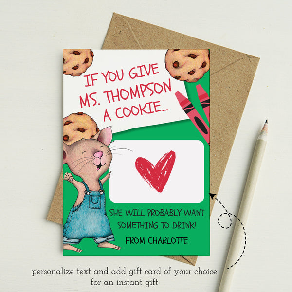 Teacher Gift Card Holder | If You Give A Teacher A Cookie | Ollie + Hank