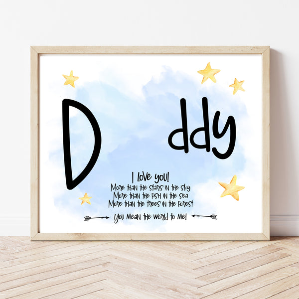 Handprint Art For Dad Birthday | I Love You Daddy Poem | Ollie + Hank
