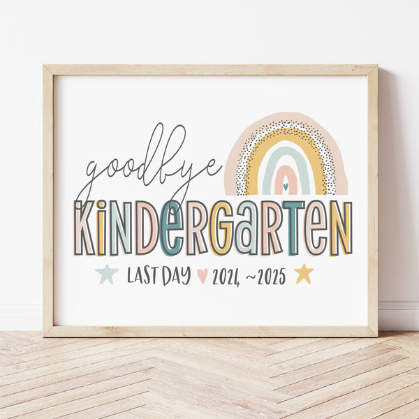 Last Day Of Kindergarten Sign | First Day Of School Sign | Ollie + Hank