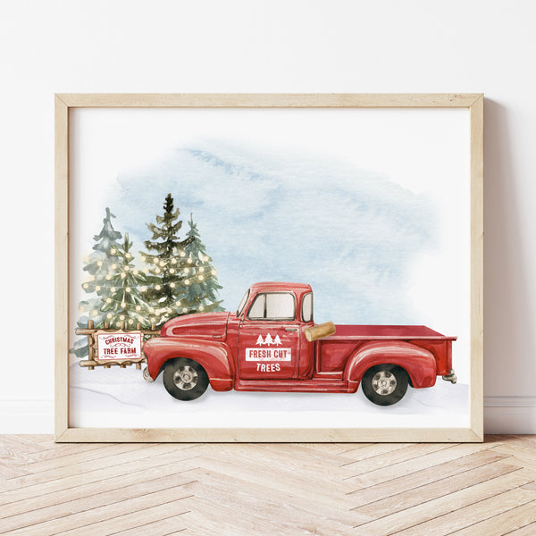 Christmas Handprint Art | Little Red Christmas Truck | Ollie + Hank