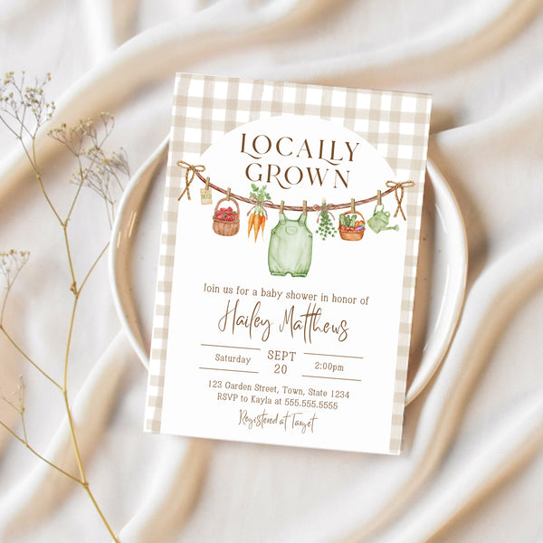 Locally Grown Baby Shower | Farmers Market Baby Shower Invitation | Ollie + Hank