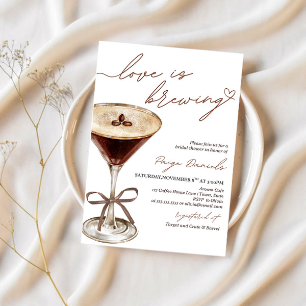Love Is Brewing Bridal Shower | Coffee Themed Bridal Shower Invitations | Ollie + Hank