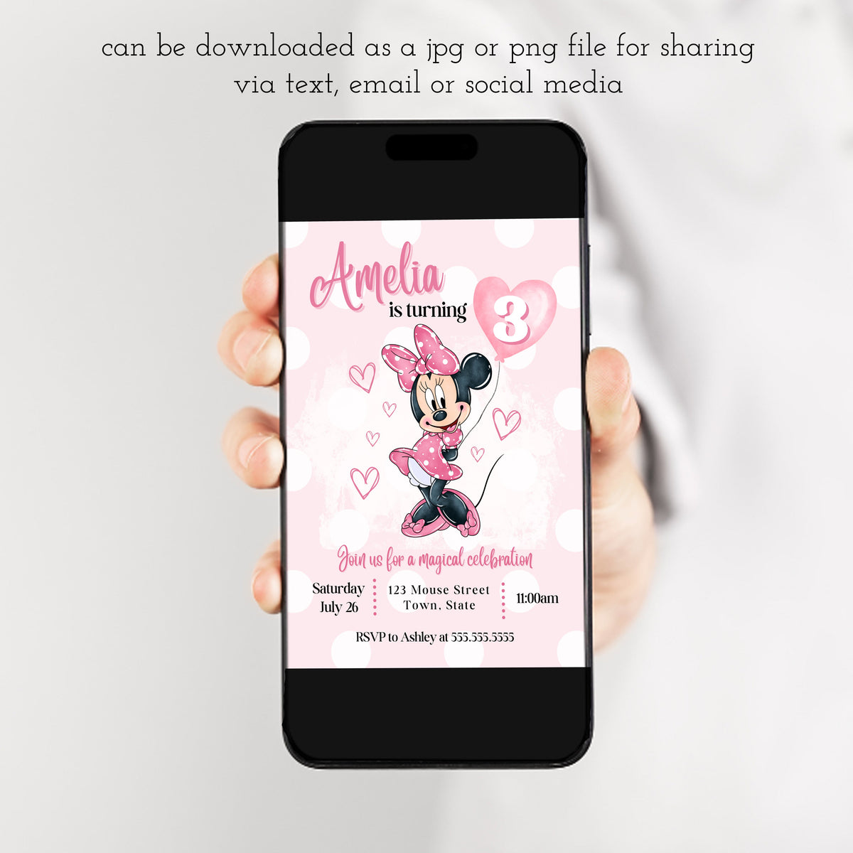 Cartes D'invitation Minnie Mouse – Lot De 6 Cartes Avec Enveloppes – Idéal Pour Anniversaire Enfant