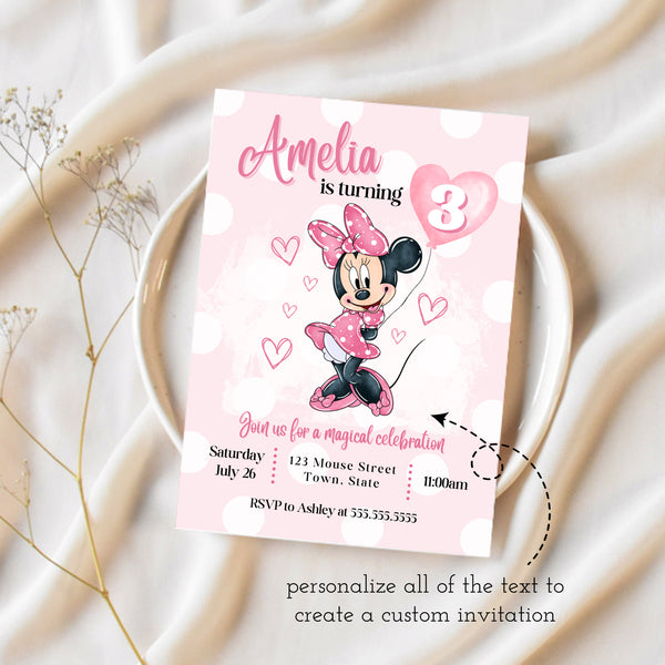 Minnie Mouse Birthday Invitation | Minnie Mouse Birthday | Ollie + Hank