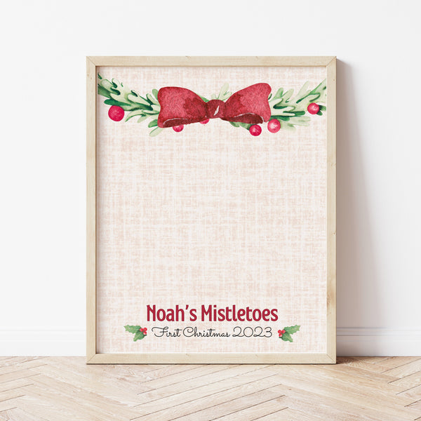 Christmas Crafts For Infants | Mistletoes Footprint Art | Ollie + Hank
