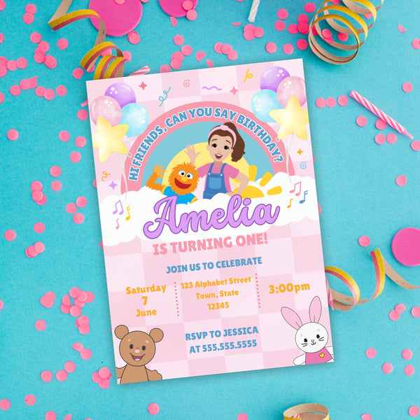 Ms Rachel Birthday Invitation | Ms Rachel 1st Birthday | Ollie + Hank