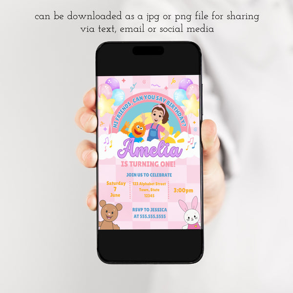 Ms Rachel Birthday Invitation | Ms Rachel 1st Birthday | Ollie + Hank