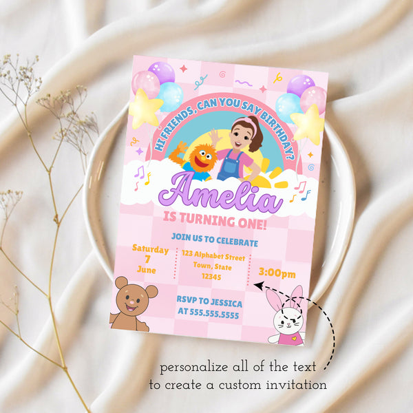 Ms Rachel Birthday Invitation | Ms Rachel 1st Birthday | Ollie + Hank