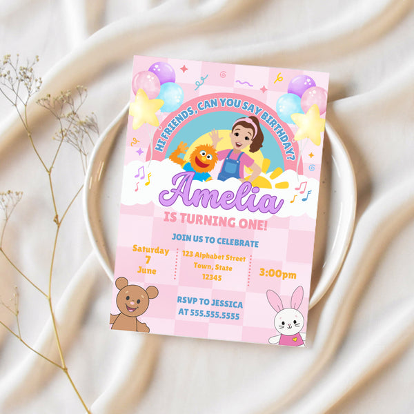 Ms Rachel Birthday Invitation | Ms Rachel 1st Birthday | Ollie + Hank