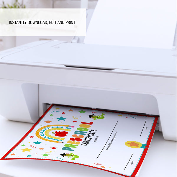 Preschool Graduation Certificate Editable | Ollie + Hank