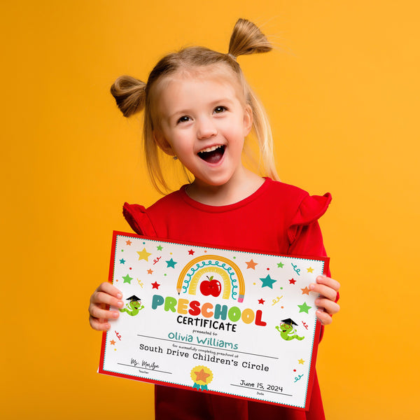 Preschool Graduation Certificate | Editable | Printable | Ollie + Hank