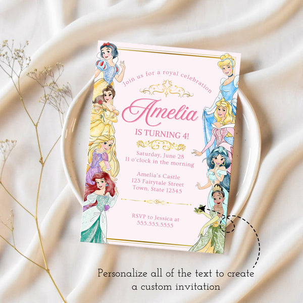 Disney Princess Birthday Invitations | Princess Birthday Invitations | Ollie + Hank