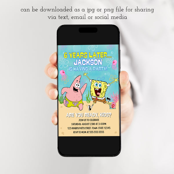 Spongebob Invitation Template | Spongebob Birthday Party | Ollie + Hank