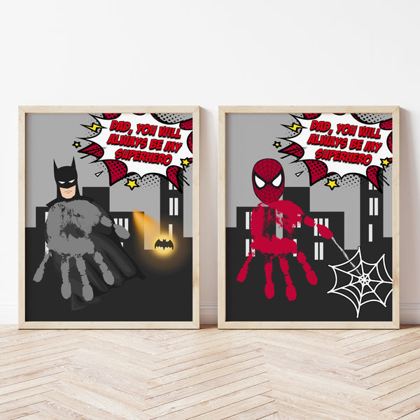 Superhero Fathers Day | Superhero Handprint Art | Ollie + Hank